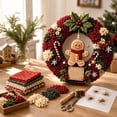 thumbnail image 1 of 3D Fabric Poke Wreath DIY Kit, Christmas Wreath DIY Kit for Adults (Gingerbread Man), 1 of 6