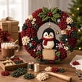 thumbnail image 1 of 3D Fabric Poke Wreath DIY Kit, Christmas Wreath DIY Kit for Adults (Penguin), 1 of 7