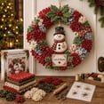 thumbnail image 1 of 3D Fabric Poke Wreath DIY Kit,Christmas Wreath Making Kit for Beginner & Adults, No-Sew Fabric Craft Kit,DIY Holiday Decor, Handmade Christmas Art Project Gift，Snowman, 1 of 8
