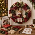 thumbnail image 1 of 3D Fabric Poke Wreath DIY Kit,Christmas Wreath Making Kit for Beginner & Adults, No-Sew Fabric Craft Kit,DIY Holiday Decor, Handmade Christmas Art Project Gift(E), 1 of 2