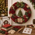 thumbnail image 1 of 3D Fabric Poke Wreath DIY Kit,Christmas Wreath Making Kit for Beginner & Adults, No-Sew Fabric Craft Kit,DIY Holiday Decor, Handmade Christmas Art Project Gift，Tree, 1 of 8