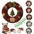thumbnail image 1 of 3D Fabric Poke Wreath DIY Kit, No-Sew Christmas Craft for Adults, Holiday Door Decor & Wall Hanging, 1 of 8