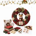 thumbnail image 1 of 3D Fabric Poke Wreath DIY Kit, Premium Christmas Fabric Kit, Customizable Reindeer Tree Design for Xmas Party Decor (Reindeer), 1 of 5