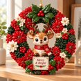 thumbnail image 1 of 3D Fabric Poke Wreath DIY Kit, Reindeer Wreath Making Kit for Beginner Crafters with Clear Guide, Easy Punch Needle Project for Holiday Craft Night and Handmade Gifting, 1 of 7