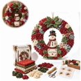thumbnail image 1 of 3D Fabric Poke Wreath DIY Kit, Stress Relief Christmas Crafts for Adults, Beautiful Handmade Wreath for Holiday Gifting (Snowman), 1 of 5