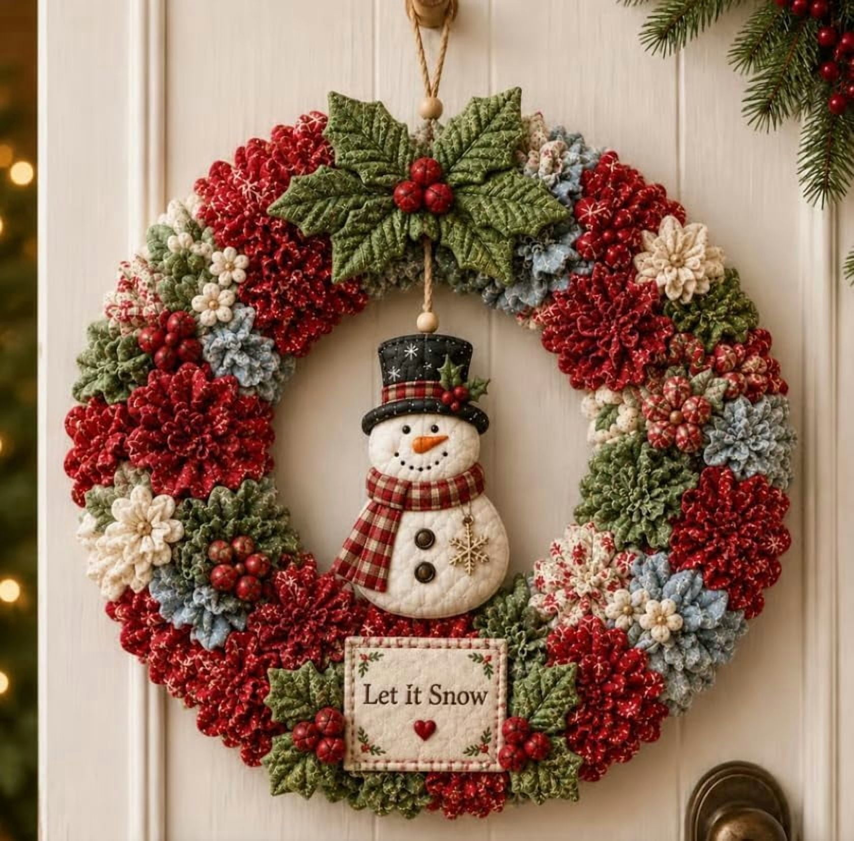 3D Fabric Poke Wreath Making DIY Kit, Christmas Wreath DIY Crafts ...