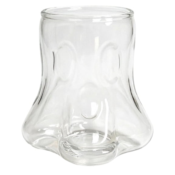 3D Face Embossed Glass Mug Unique Curved Wavy Base Drinking Cup For Coffee Tea Milk Beverage(Clear-10Cm)