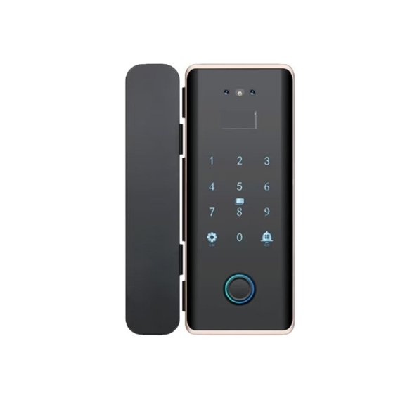 3D Face Recognition Glass Door Lock Hole Free Installation Fingerprint Password Lock ,Easy DIY Installation