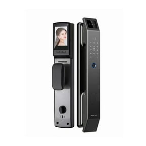 3D Face Recognition Unlock Digital Door Lock with Camera FIngerprint Password Keyless Electronic ,Easy Installation