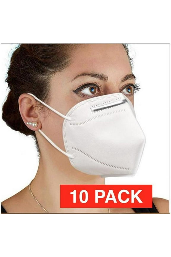 Cotton 3D Face Mask, White - Set of 10