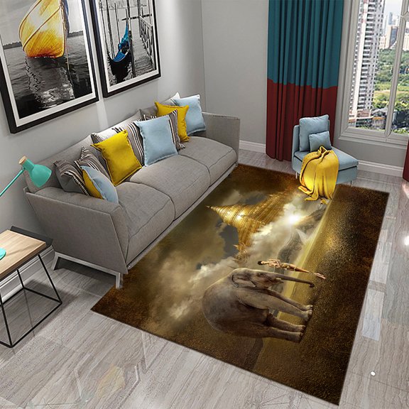 3D Fantasy Elephant Carpet Magic Animal Rugs for Home Bedroom Living Room r Floor Area Mats Bathroom Kitchen Non-slip Rugs