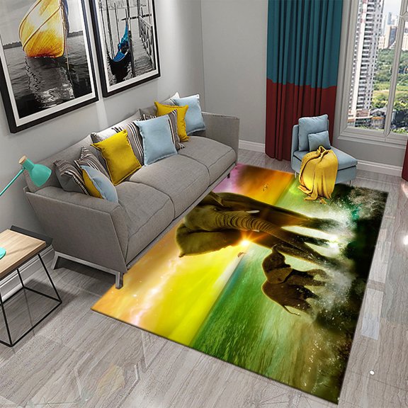 3D Fantasy Elephant Carpet Magic Animal Rugs for Home Bedroom Living Room r Floor Area Mats Bathroom Kitchen Non-slip Rugs