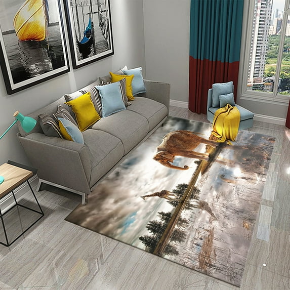 3D Fantasy Elephant Carpet Magic Animal Rugs for Home Bedroom Living Room r Floor Area Mats Bathroom Kitchen Non-slip Rugs