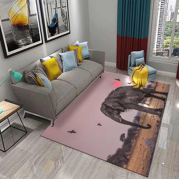 3D Fantasy Elephant Carpet Magic Animal Rugs for Home Bedroom Living Room r Floor Area Mats Bathroom Kitchen Non-slip Rugs