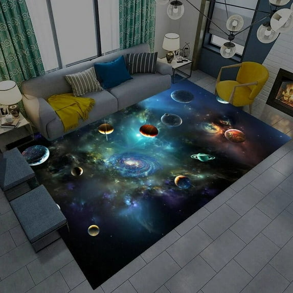 3D Fantasy Starry Sky Galaxy Carpets for Living Room Bedroom Area Rugs Parlor Tea Table Mat Soft Home Decor Anti-slip Carpets