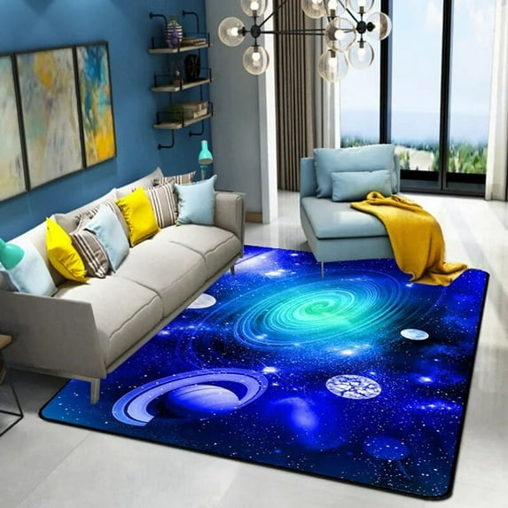 3D Fantasy Starry Sky Galaxy Carpets for Living Room Bedroom Area Rugs Parlor Tea Table Mat Soft Home Decor Anti-slip Carpets