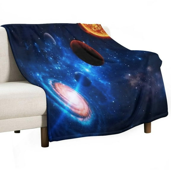 3D Fantasy Starry Sky Galaxy Flannel Blanket Lightweight Blanket for Couch Sofa Bed, Super Soft Cozy Print Warm Blanket