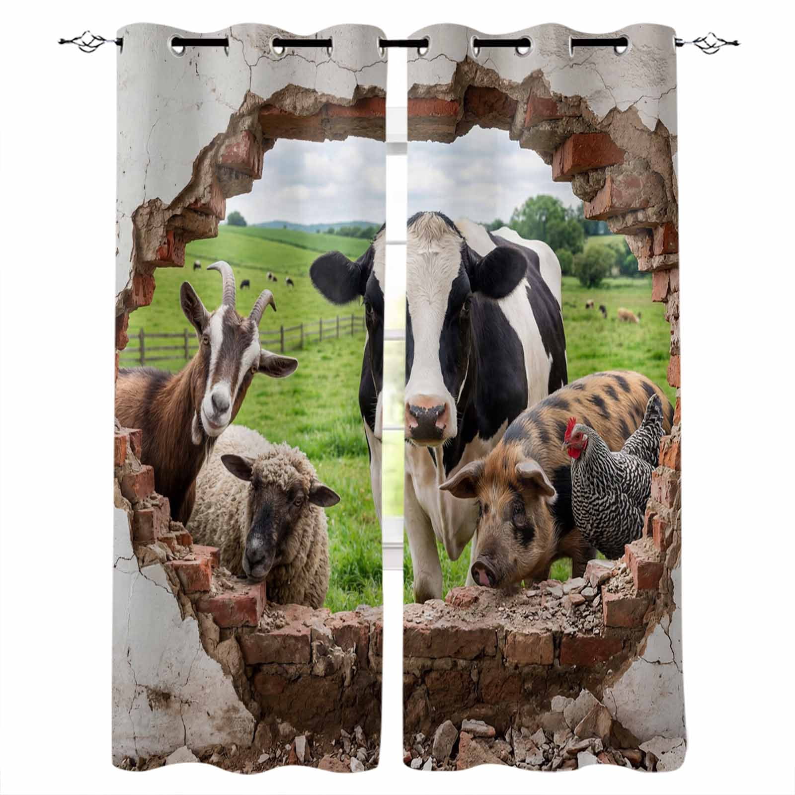 Gallery Detail: 3D Farmhouse Blackout Curtains For Bedroom Living Room Thermal