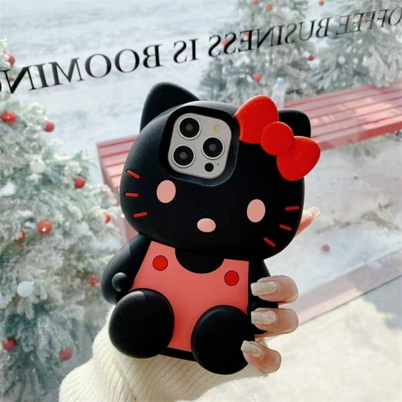 3D Fashion Special Style Cartoon Hello Kitty Phone Case For iPhone 16 15 14 13/Pro/Pro Max With Stand Holder Cover