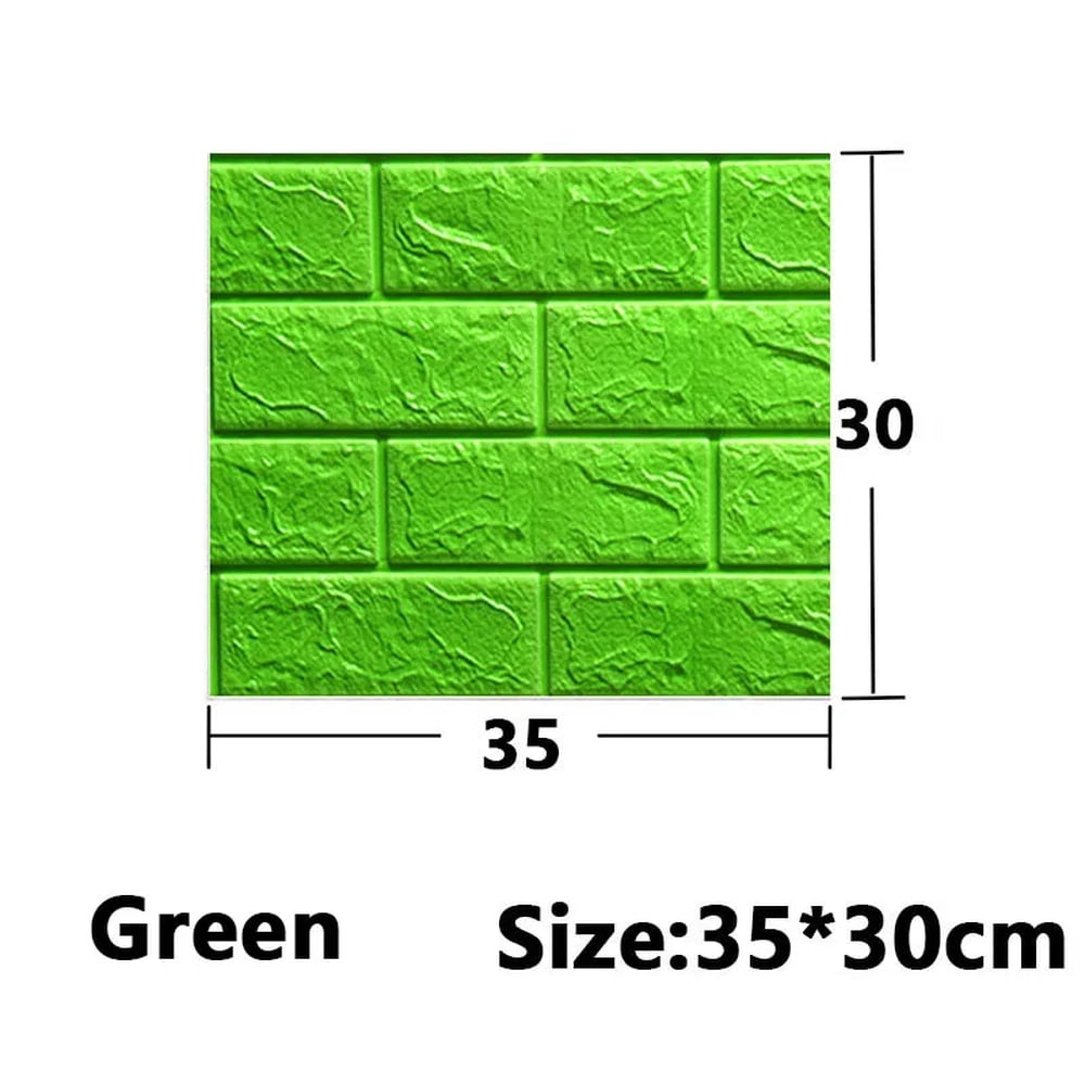 3D Faux Brick Self‑Adhesive Wall Stickers, PE Foam Waterproof DIY Wall ...
