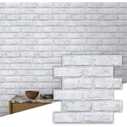 3D Faux Brick Wall Panels - 10 pcs 11.8" x 11.8" Small Size Thin PVC Peel and Stick Brick Backsplash Brick Wallpaper Tiles for Kitchen,Living Room,Fireplace,Quick Interior DIY Home Wall Decor