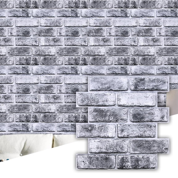 3D Faux Brick Wall Panels Peel and Stick Brick-WR Small Size for Kitchen Bedroom Living Room RV