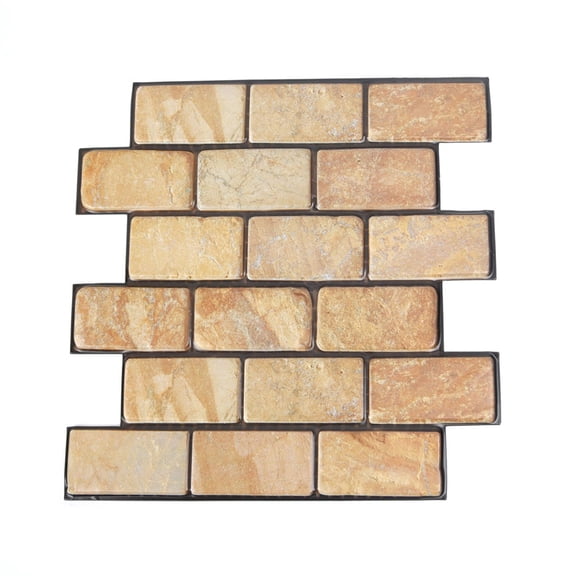 3D Faux Brick Wall Stickers, 1Pc Self-Adhesive Peel and Stick Brick Wall Panels, 11.8X11.8inch Waterproof Removable Brick Wallpaper for Home Kitchen, Rustic Farmhouse Style Wall Decoration