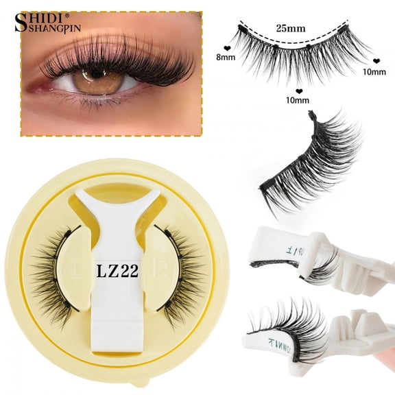 3D Faux Mink Magnetic False Eyelashes, Natural Look No Glue Reusable Easy Apply Lashes