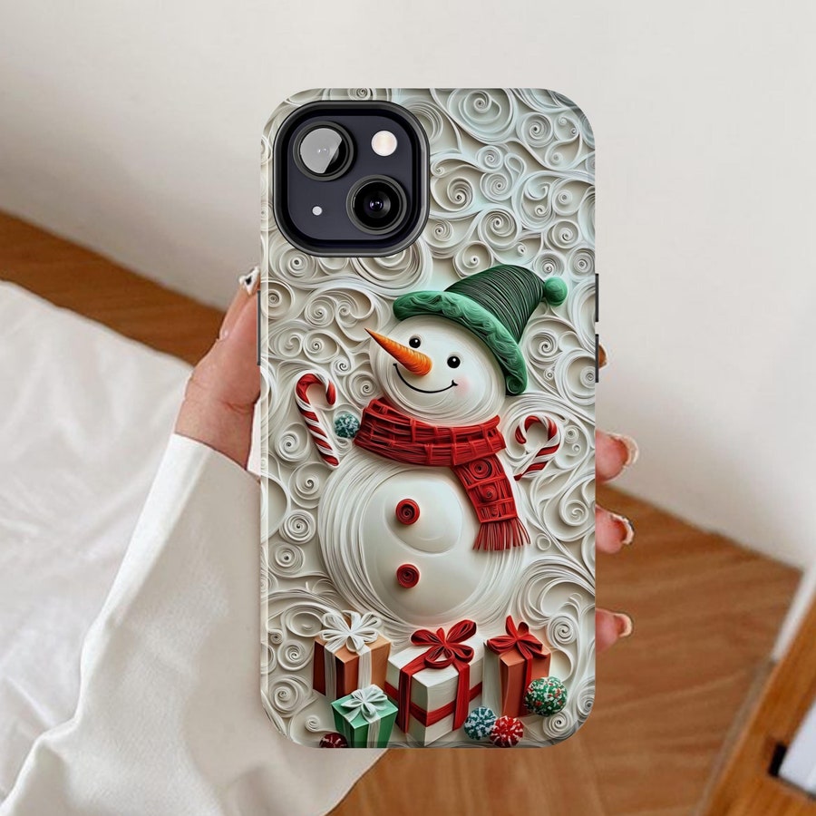 3D Faux Papercraft Snowman Christmas Cute Festive Holiday Case 11 12 13 ...