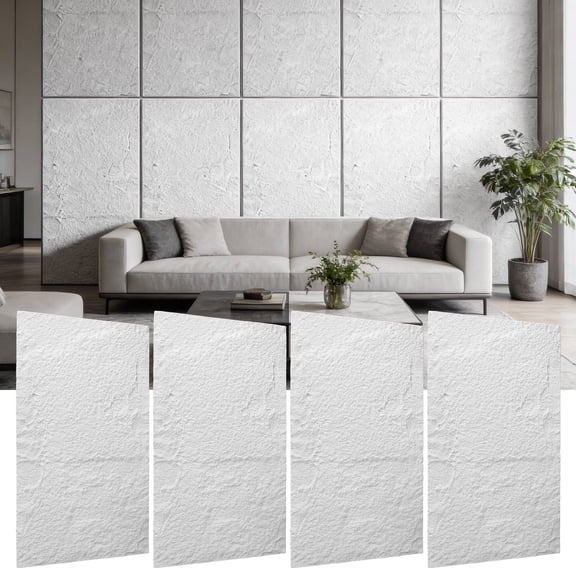 3D Faux Stone Wall Panels, 4PCS PU Stone Panels-47.24"x23.62" Wainscoting Panels for Interior Wall Decor, Waterproof Stone Texture Panels for DIY, TV Wall, Bedroom, Living Room, Office & Home