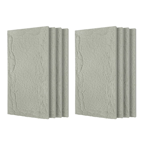3D Faux Stone Wall Panels, 8 PCS PU Wainscoting Panel for Interior Wall Decor, Flame-resistant & Lightweight & Waterproof, for TV Wall, Office, Living Room, 47.24" 23.62"(Mushroom Stone Clear Grey)