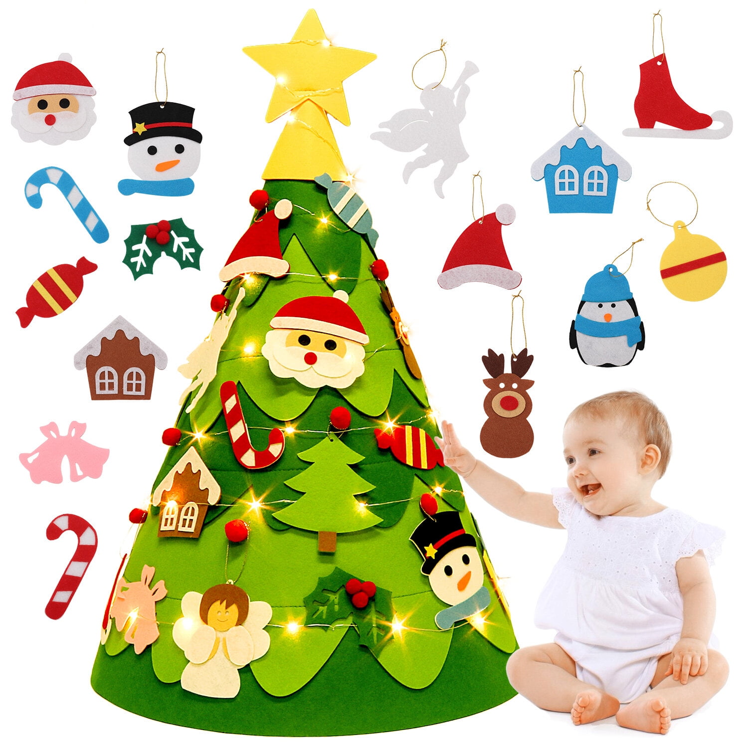 3pcs Christmas Ornament Xmas Tree Wooden Beads String Hanging Pendants Kids  Gifts Christmas Party New Year Home Decorations - AliExpress