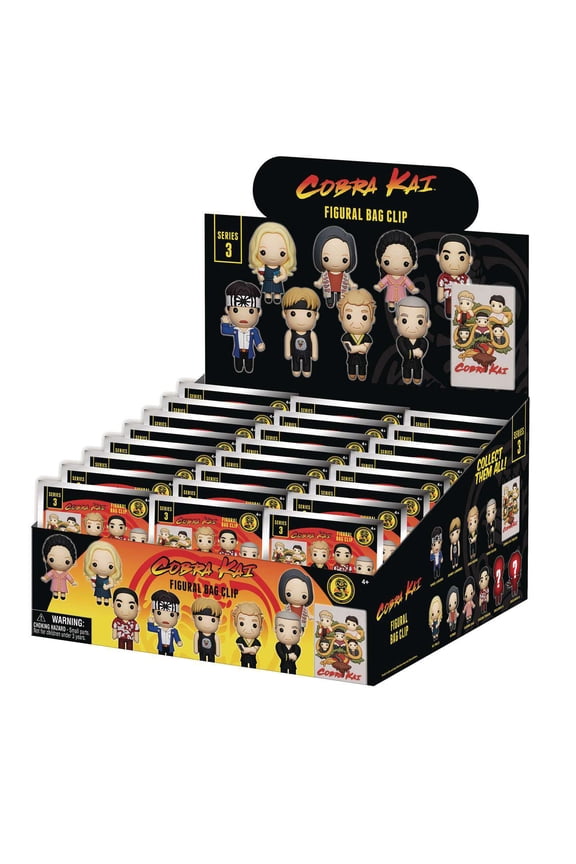 3D Figural Bag Clip Cobra Kai Series 3 Mystery Box (24 Packs)
