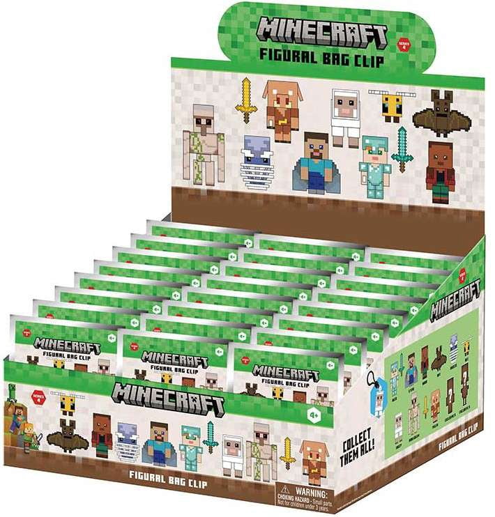 3D Figural Bag Clip Minecraft Series 4 Mystery Box [24 Packs] - Walmart.com