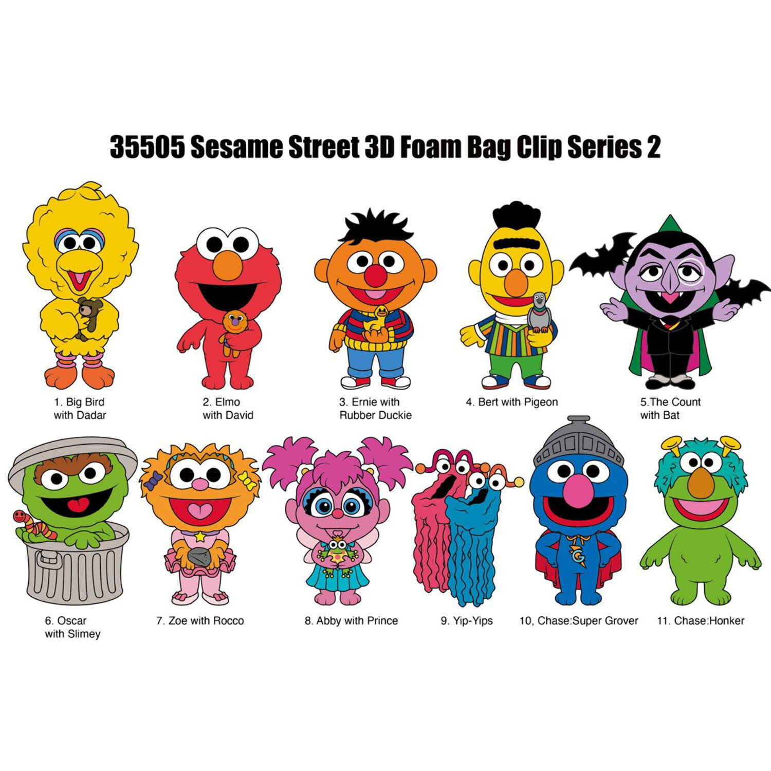 3D Figural Bag Clip Sesame Street Series 2 Mystery Pack (1 RANDOM