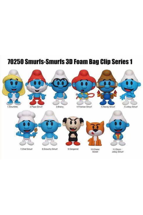 3D Figural Bag Clip Smurfs Series 1 Mystery Pack (1 RANDOM Figure)