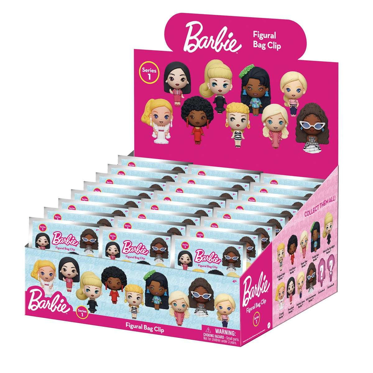 3D Figural Foam Bag Clip Barbie Series 1 Mystery Box (24 Packs