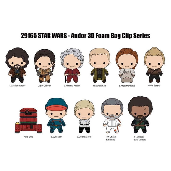 3D Figural Foam Bag Clip Star Wars Andor Series 1 Mystery Pack (1 RANDOM Figure)