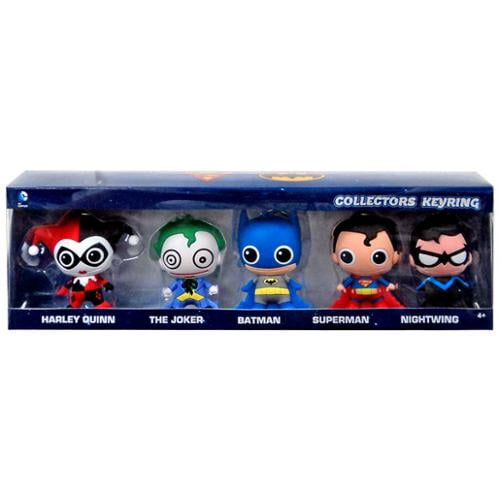 3D Figural Keychain DC Collectors Keyring 5-Pack Set