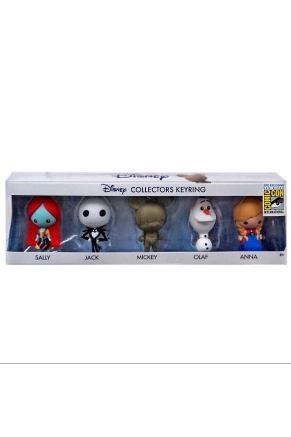 3D Figural Keychain Disney Collectors Keyring 5-Pack Set