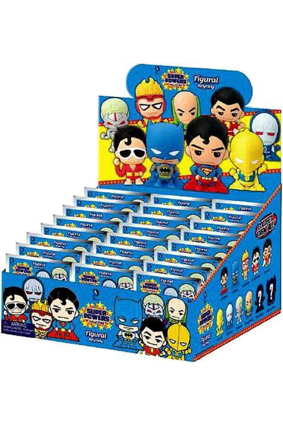 3D Figural Keychains DC Superpowers Mini Figure Keyring Mystery Box
