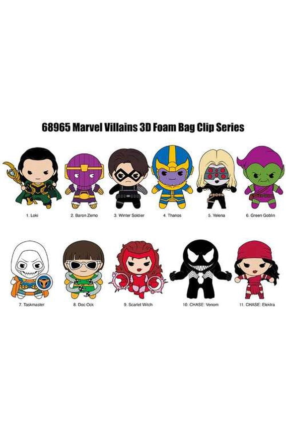 3D Figural Keyring Marvel Villains Series 1 Mystery Box [24 Packs]