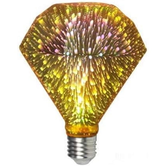 3D Firework Bulb Firework Light Bulb E27 AC 85-220V 4W Retro Edison Bulb Starry Light Bulb for Party Home Christmas Holiday (Heart)