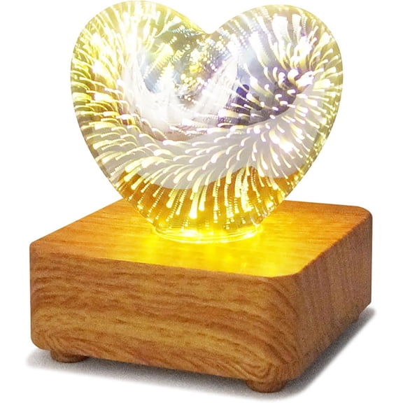 3D Firework Night Light, Colorful Glass Globe Table Lamp Decorative Atmosphere Light for Kids Women Home Birthday Valentine's Gift