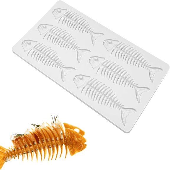 3D Fish Bone Silicone Fondant Mold – Lace Design for Cake, Cupcake, Chocolate & Soap, Easy Clean Baking Tool (RL 1 PC)