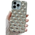 thumbnail image 1 of 3D Fish Scale Plating Solid Color Soft  for iPhone Case (Silver,iPhone 14), 1 of 7
