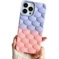 thumbnail image 1 of 3D Fish Scales Gradient Color Soft Shockproof Fashion Cute Case for Women Girls Compatible with iPhone Case (Blue-Pink,iPhone 12 Pro Max), 1 of 7