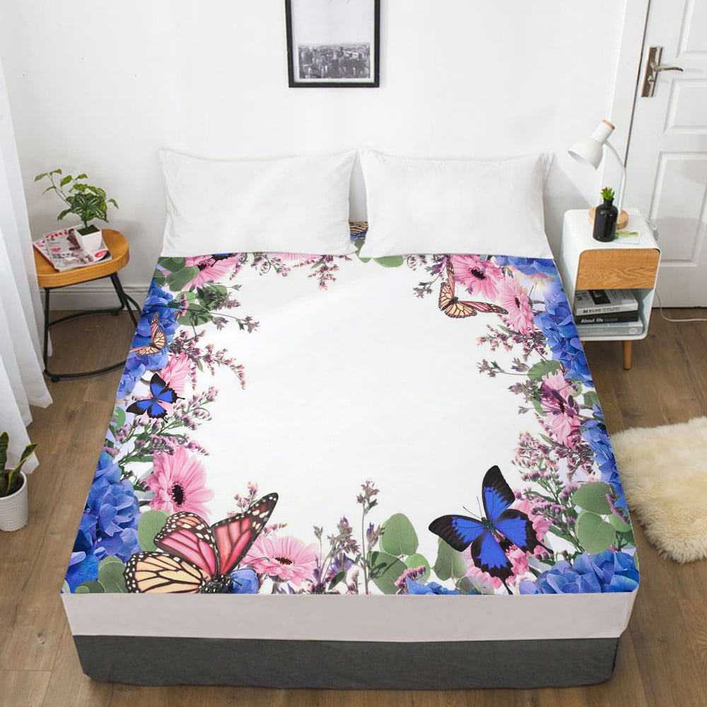 3D Fitted Sheet Custom Single Double Queen Bed Sheet With Elastic