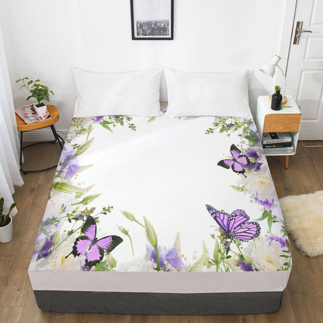 3D Fitted Sheet Custom Single Double Queen Bed Sheet With Elastic