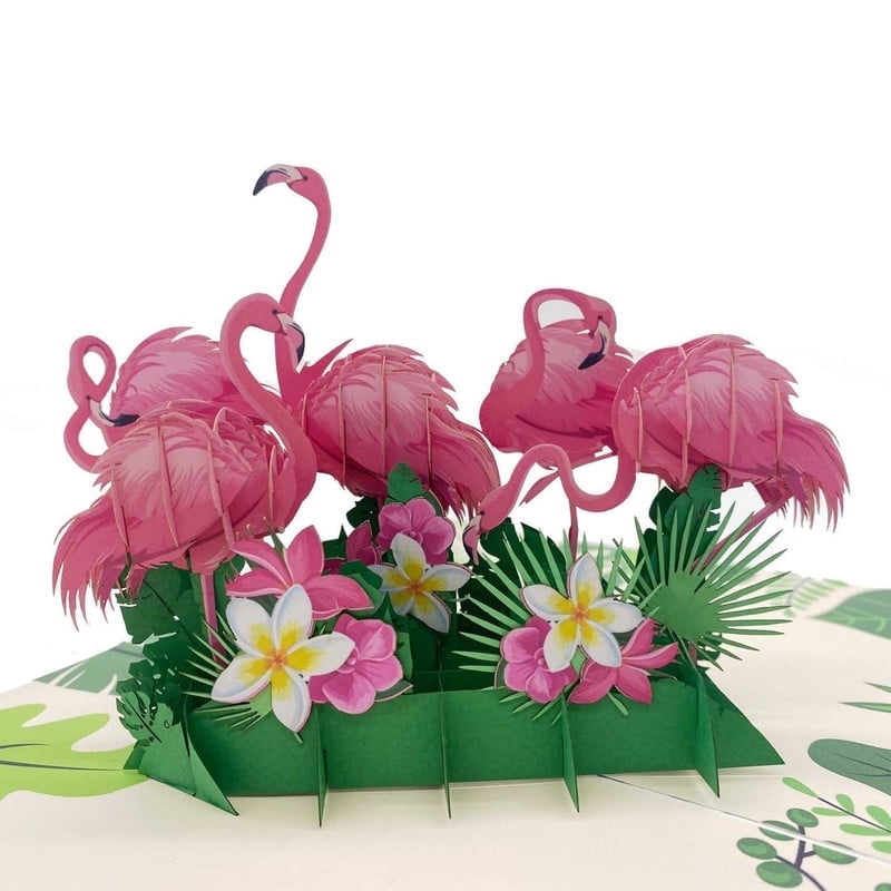 3D Flamingo Pop Up Birthday Card | Popup Cards - Timeless Happy Birthday Card Pop-up Card for Women - Happy Birthday Card for Her, Birthday Card for Daughter, Friend | Unisex Gift Card